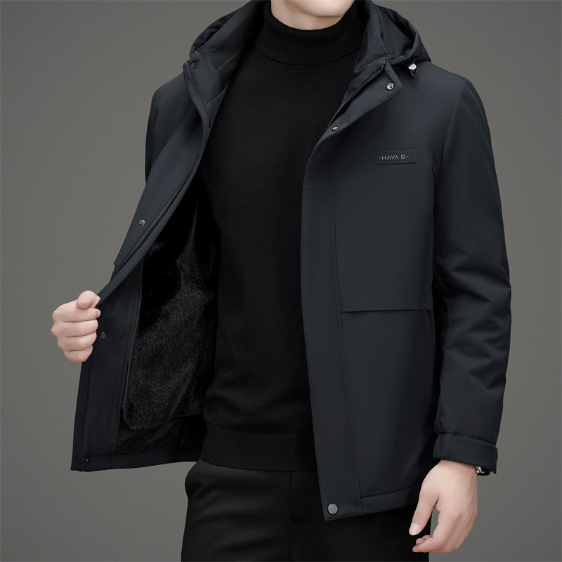 水貂绒内胆可拆羽绒服男士中老年连帽冬季派克服外套M72812P320,男装羽绒服,星座804（原QT730）