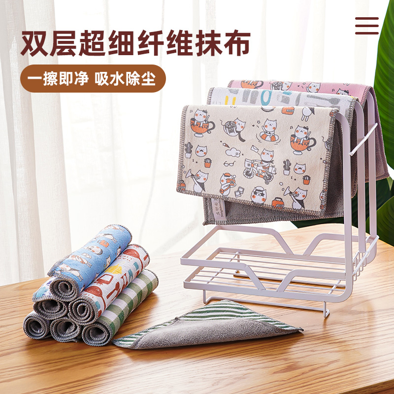 双层清洁吸水不掉毛加厚厨房用品