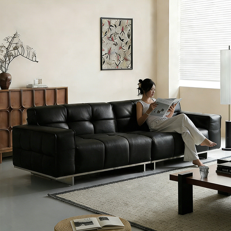 时增银河全青皮沙发头层牛皮飞天茅台米洛提半青皮扶摇沙发新款