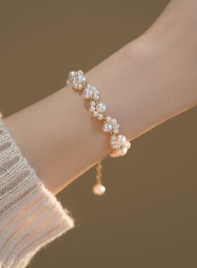 新款猫爪珍珠手链女轻奢气质高级ins风手链小众设计精致简约手饰