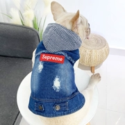 Quần áo chó mùa hè Teddy chó nhỏ denim vest vest mèo quần áo thú cưng váy cha mẹ con thủy triều - Quần áo & phụ kiện thú cưng