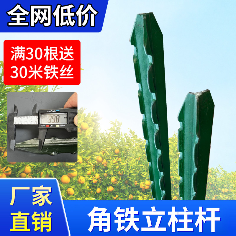 立柱杆铁丝围栏网钢支撑杆Y形实心栅栏尖头防锈家用养殖角铁铸铁