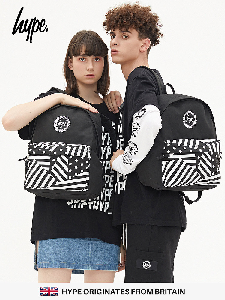 Hype backpack Men's and women's backpacks British fashion brand fashion trend Wild high school campus College student college school bag