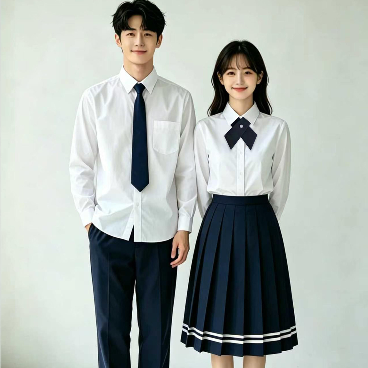 学院风班服白衬衫百褶裙初高中学学生校服