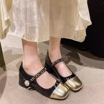 大码41到43cm女鞋前脚掌加宽玛丽珍不累脚高跟鞋夏软底一脚蹬瓢鞋