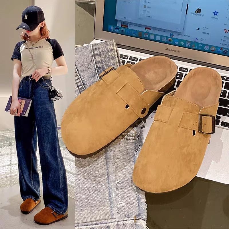 大码41到43女鞋宽脚胖脚包头半拖鞋女2026春秋新款勃肯鞋平底单鞋,流行男鞋,软木鞋/勃肯鞋,淘宝优惠券,粉丝福利购,淘宝优惠卷