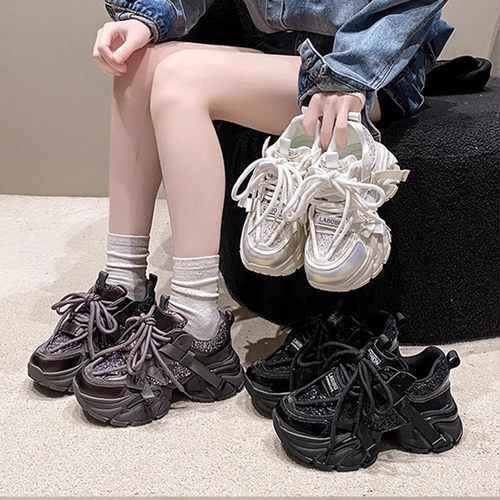 大码女鞋41到43宽胖脚厚底老爹鞋女休闲运动鞋子冬季新款加绒棉鞋