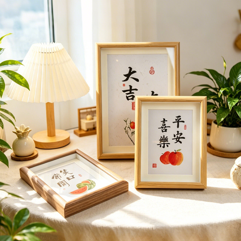 中空立体木质相框摆台678寸10寸A4挂墙书法字画框作品展示摆件框