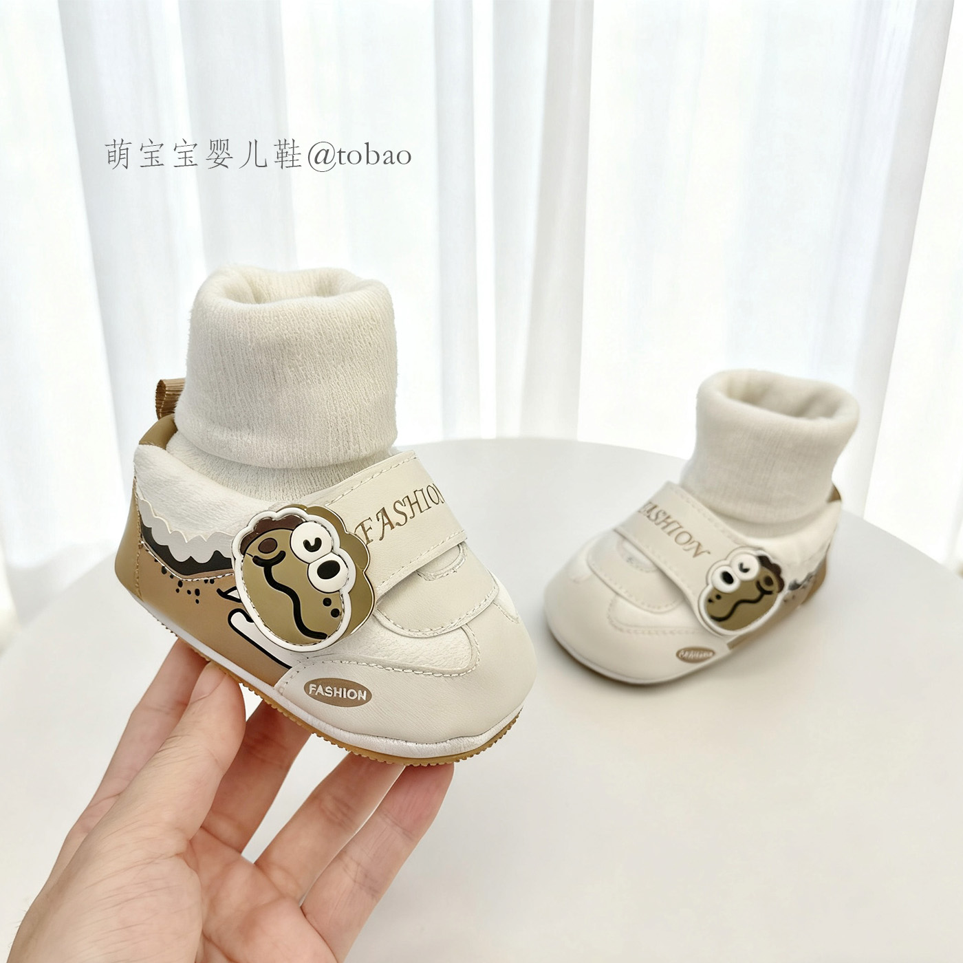 秋冬婴儿鞋袜不掉保暖棉鞋袜一体