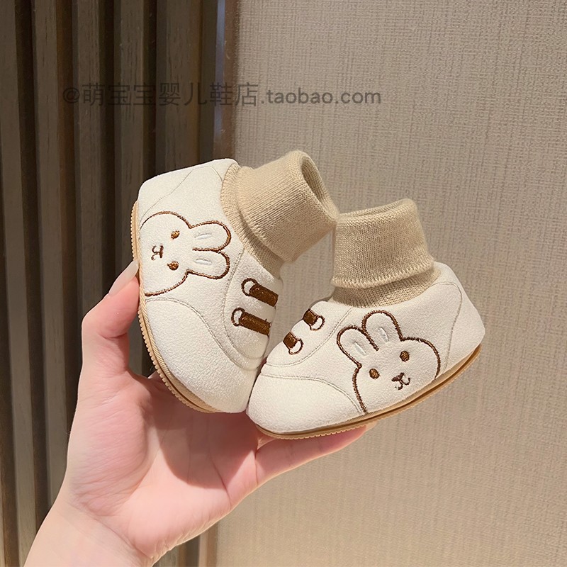 冬季新生婴儿卡通加厚保暖鞋袜