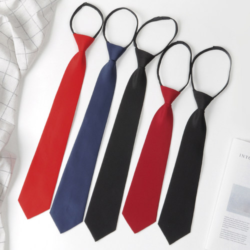 8cm男女学生免打懒人拉链式领带