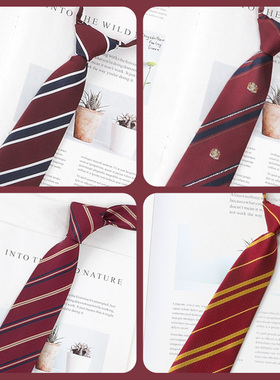 红色领带女学院风jk日系校供衬衫懒人免打短款装饰男生领带手打dk