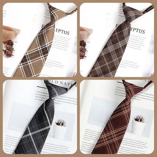 格纹领带女学院风免打日系jk衬衫