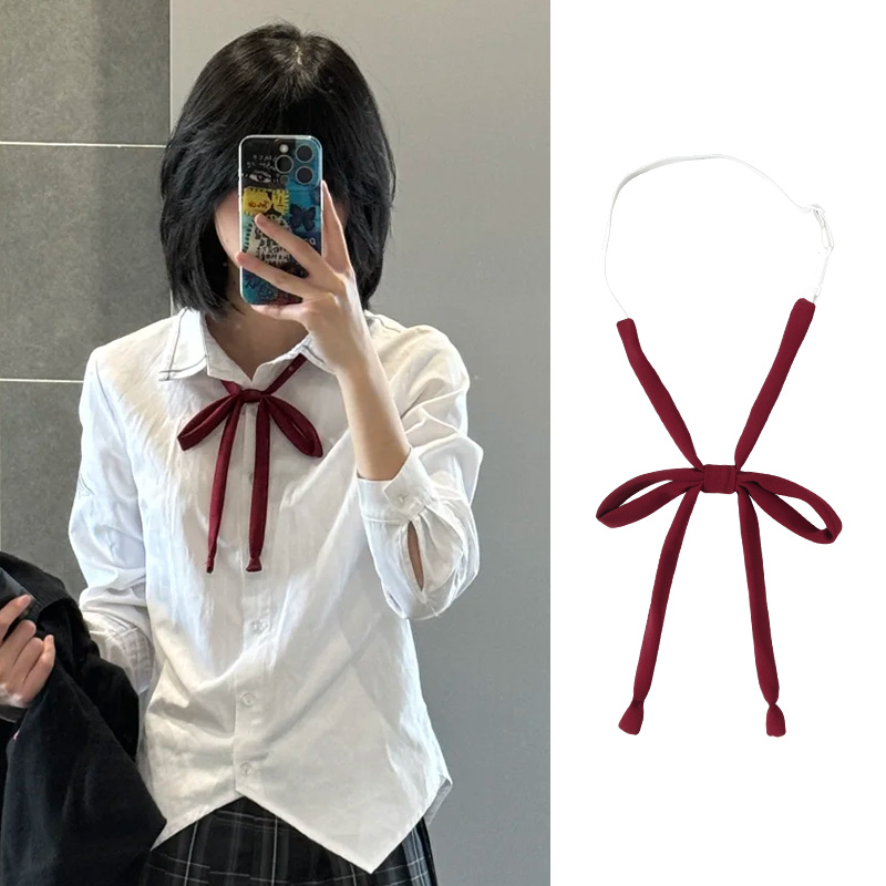JK日系学院风纯色领花蝴蝶结