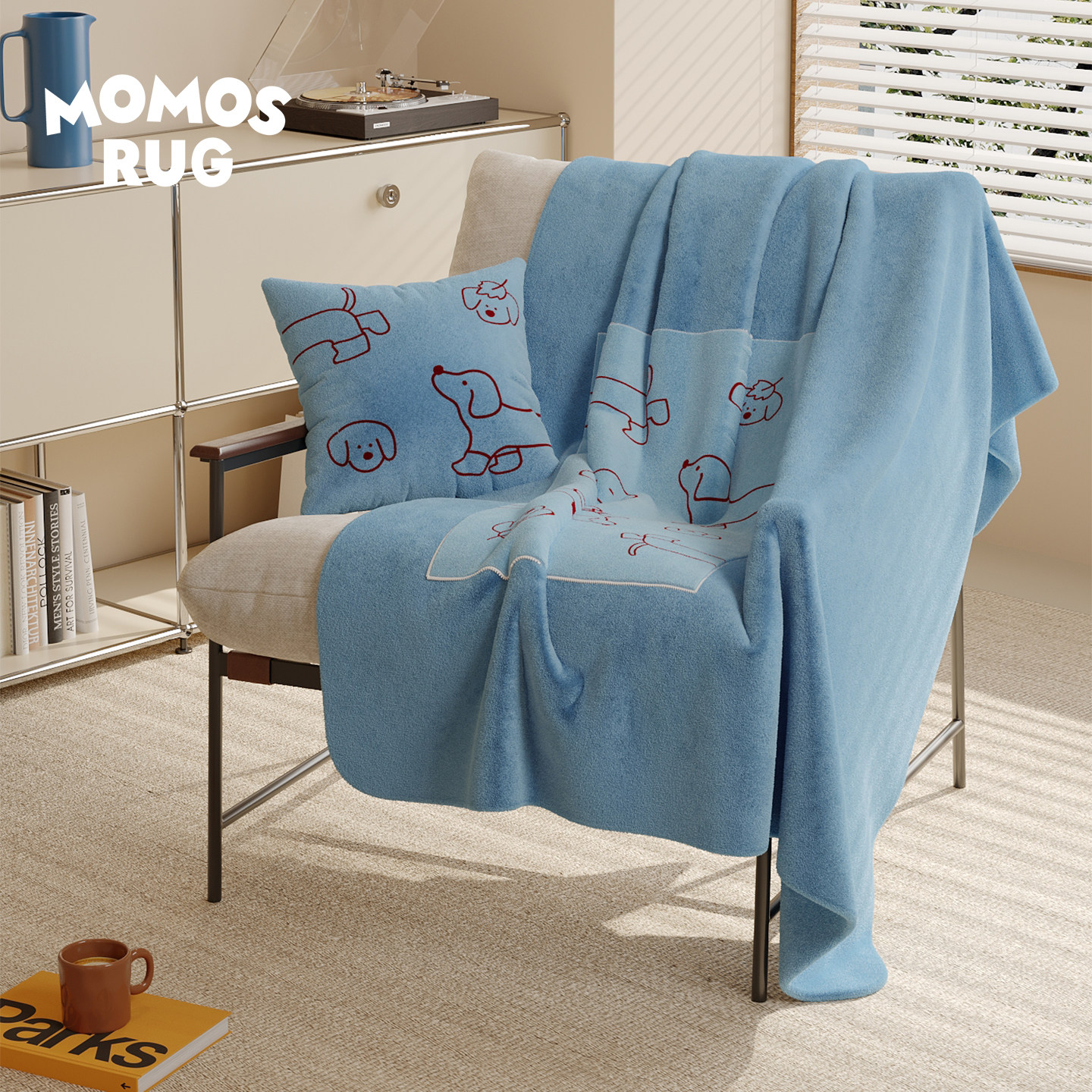 捉迷藏腊肠狗抱枕毯二合一百搭车载办公室午睡抱枕被可折叠空调毯