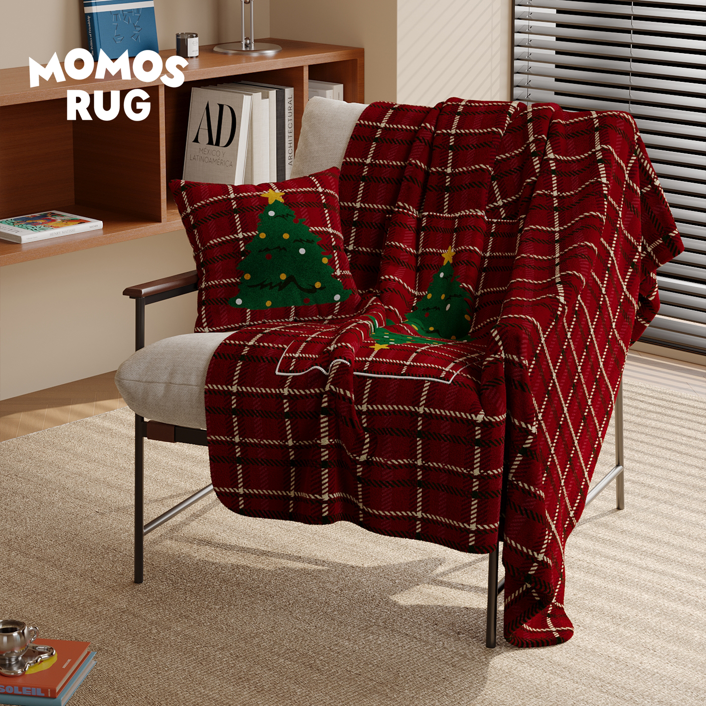 圣诞树小狗抱枕毯二合一百搭车载办公室午睡抱枕被可折叠空调毯子