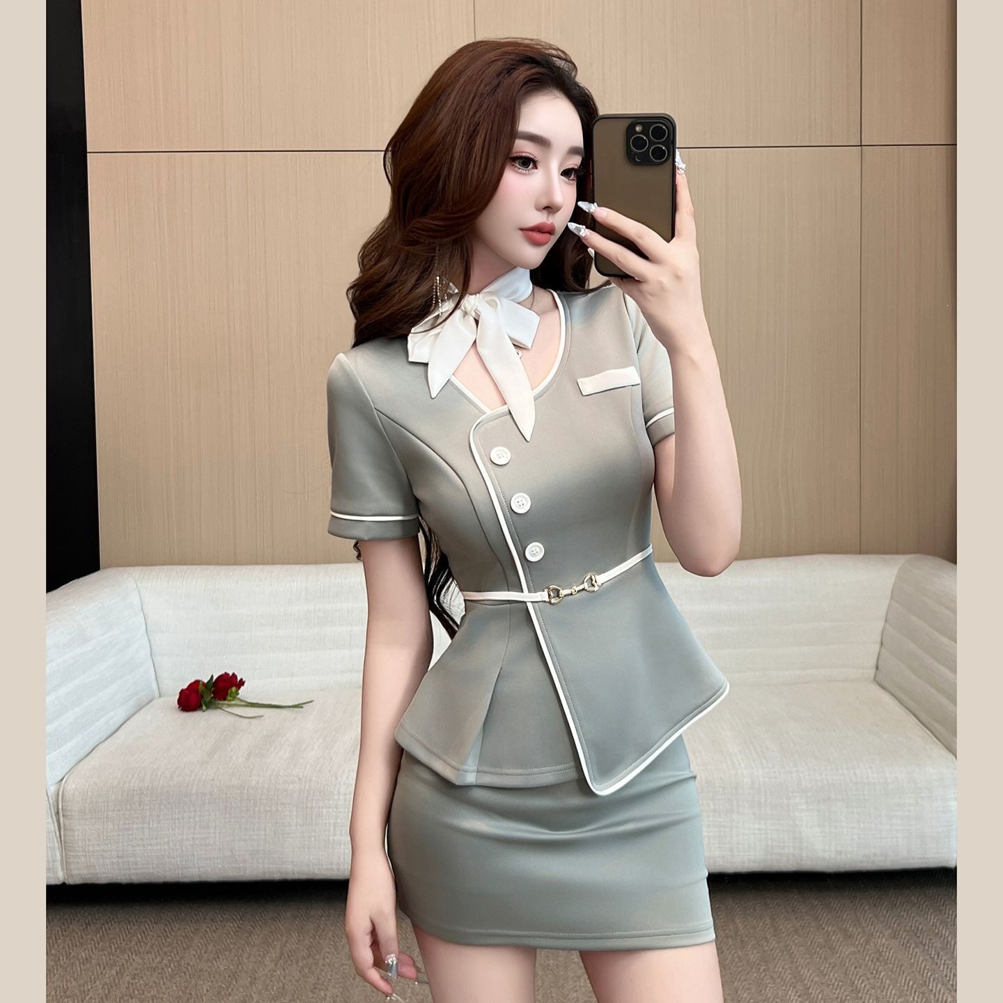 新款足浴沐足技师工作服女套装修
