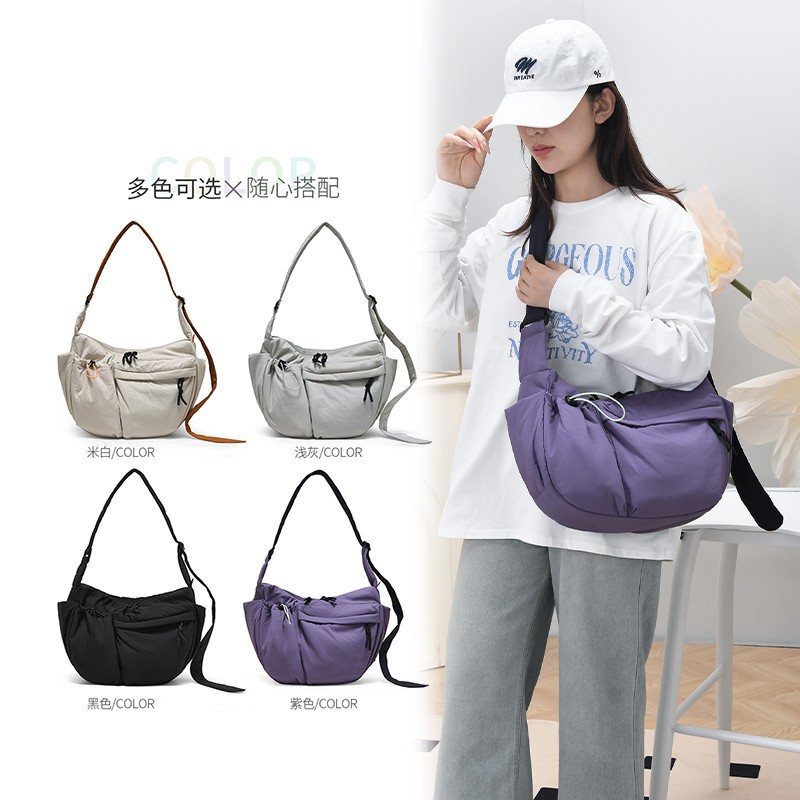 超轻便大容量女式斜挎饺子包旅行