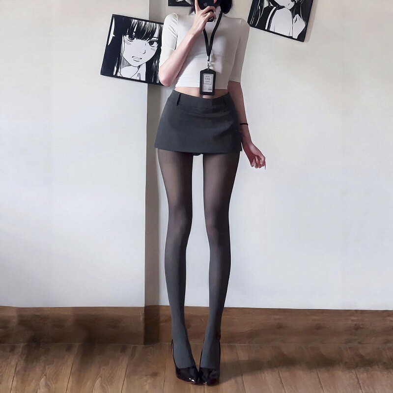 春秋冬季深灰女打底裤夏季百搭微