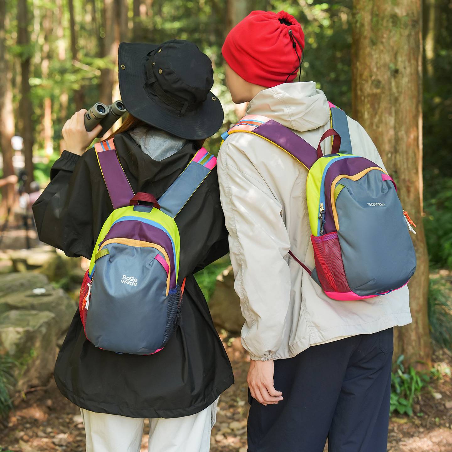 户外登山拼色双肩包女2025秋款