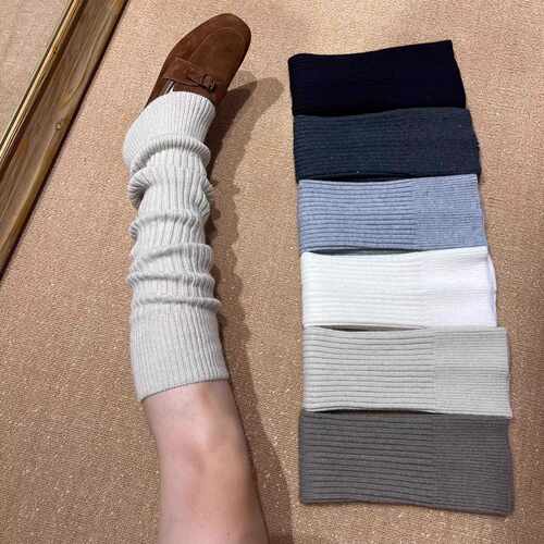 秋冬季复古慵懒堆叠针织烟灰色女