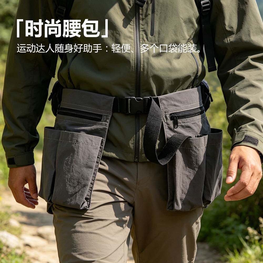 工装围裙多口袋腰包短款木工园艺