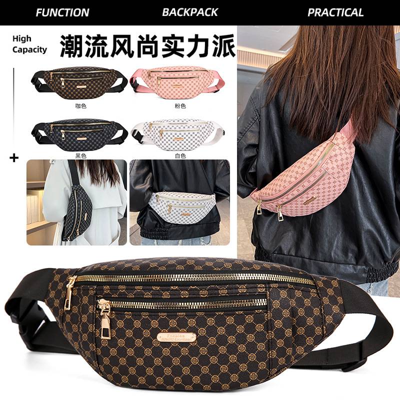 腰包欧美时尚潮牌印花女士胸包