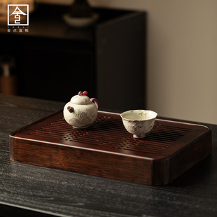 复古大器福和小型茶盘公室会客高档干泡小茶台茶具储水收纳盘