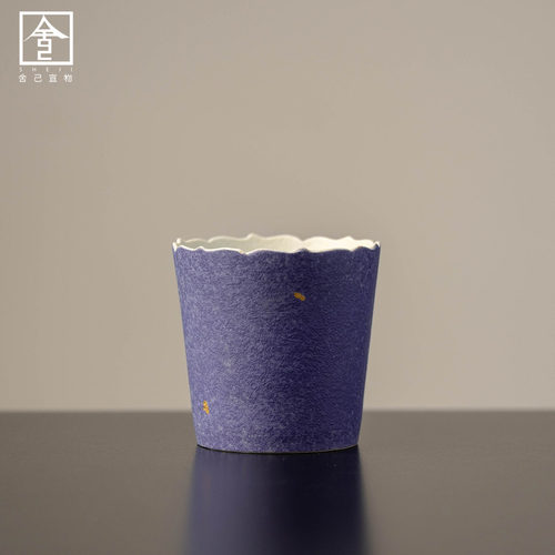 暮云紫手绘黛紫鸢华咖啡杯家用大容量陶瓷茶具喝茶杯主人杯不烫手