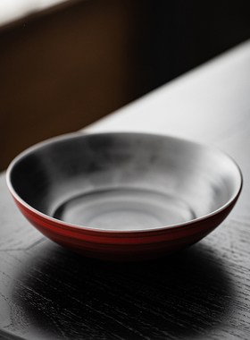 复古诧寂风山楂红粉引壶承家用蓄水小茶台手工陶瓷茶盘茶壶盖碗垫