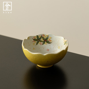 陶瓷品茗杯家用高档主人杯女士功夫茶具手绘桂花大容量喝茶杯