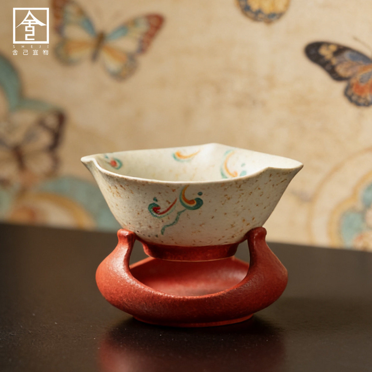 敦煌文创手绘蝴蝶陶瓷茶漏泡茶过滤器茶叶分离器创意女士茶具配件,餐饮具,茶道/零配,淘宝优惠券,粉丝福利购,淘宝优惠卷