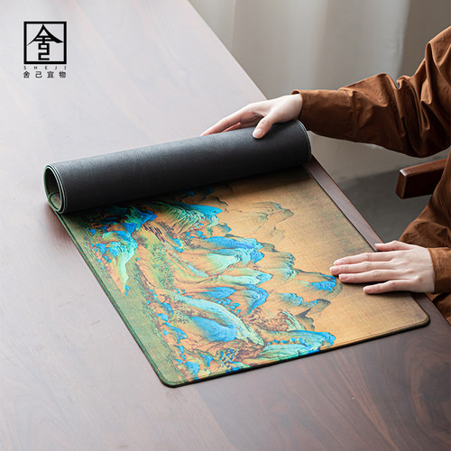 新中式防水茶席桌布沥水垫