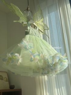 苏三岁2026春夏新款女童公主裙儿童蓬蓬纱裙小众设计感连衣裙