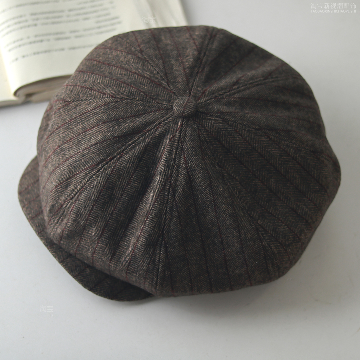 大头围复古八角帽帽子英伦风