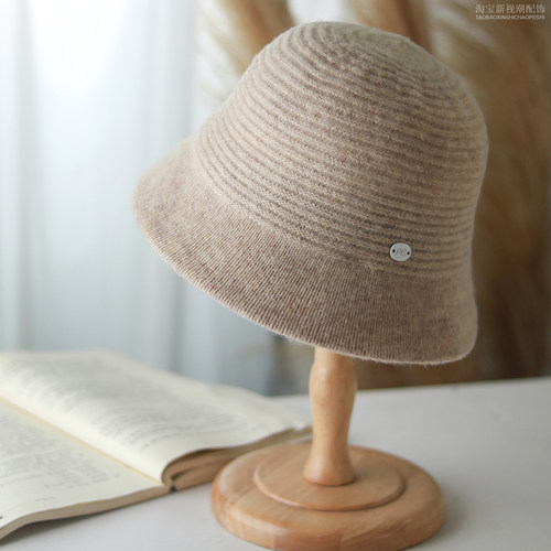 羊毛渔夫帽女秋冬新款保暖休闲帽
