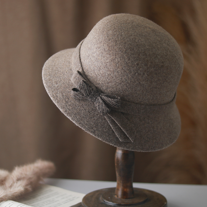 羊毛帽子女秋冬新款时尚复古英伦