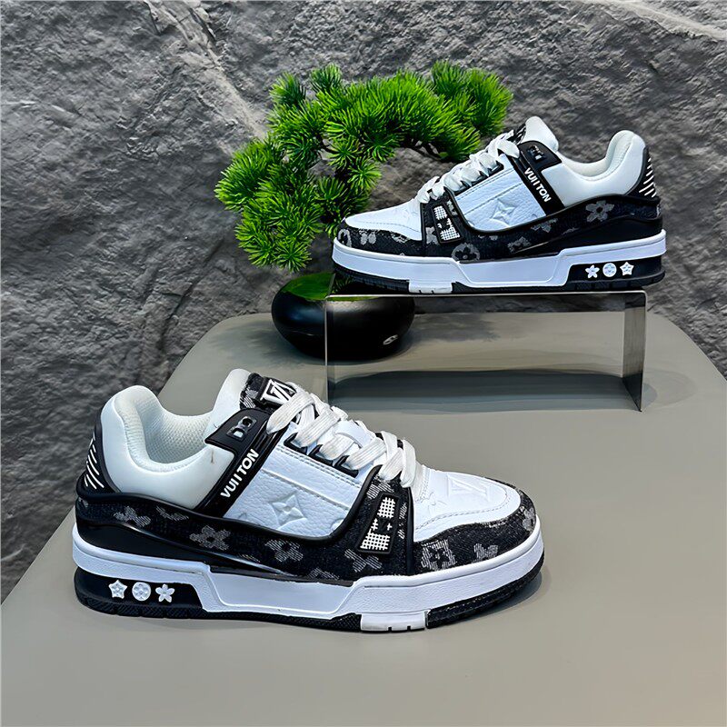 潮牌男鞋2025年秋冬新款国潮原创设计真皮运动休闲百搭小白滑板鞋