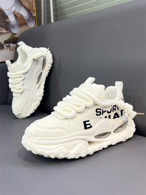 潮牌欧洲站厚底气垫男鞋2025秋季新款厚底增高软底运动休闲老爹鞋