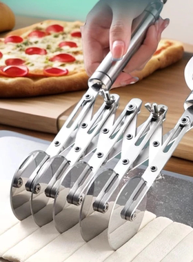 切油条神器不锈钢油条滚轮刀商用切面条家用手动披萨刀铲滚轮刀
