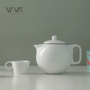 杰米系列陶瓷茶壶北欧简约陶瓷带滤网茶壶茶具900ml 丹麦VIVA