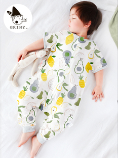 Griny婴儿纱布睡袋竹棉夏季薄款宝宝分腿空调房防踢被四季通用款