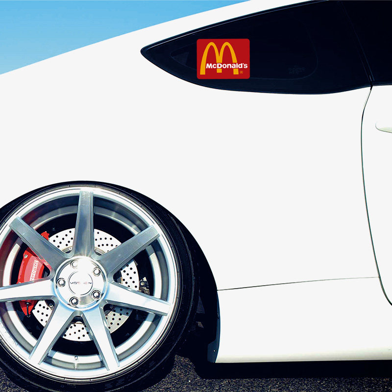 麦当劳车贴划痕遮挡遮盖汽车贴纸油箱盖贴电动车摩托车车贴装饰贴
