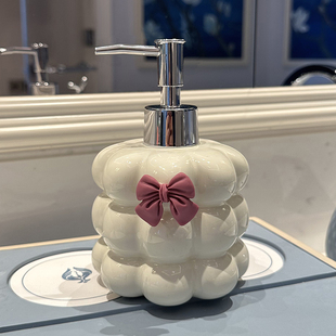 轻奢卫生间洗手液瓶子可爱高颜值沐浴露按压瓶陶瓷空瓶乳液分装 瓶