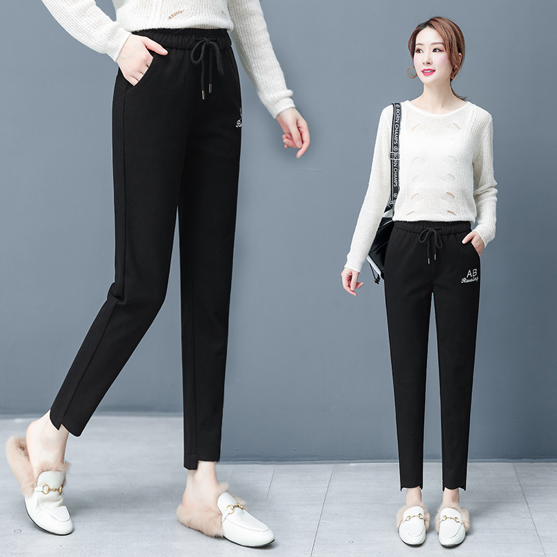 以纯官方旗舰店运动裤子女宽松束脚冬装2020新款显瘦百搭休闲显瘦