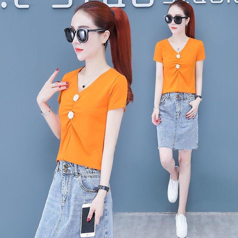 欧贝妮女装以纯官方旗舰店官网2020新款设计感显瘦短袖T恤ins潮夏