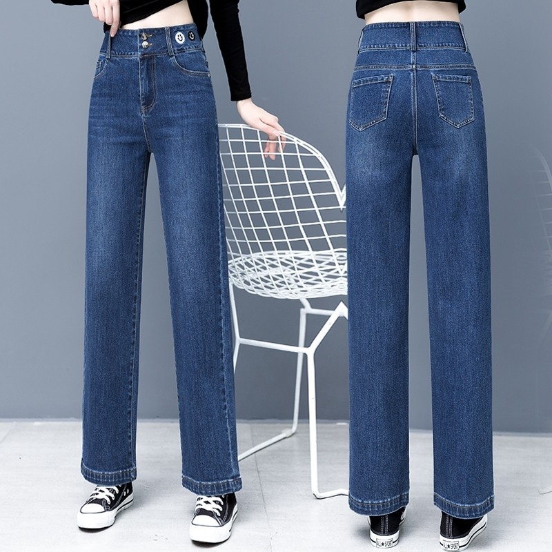 以纯官方旗舰店高腰阔腿牛仔裤女春秋2020年新款垂感休闲女裤显瘦