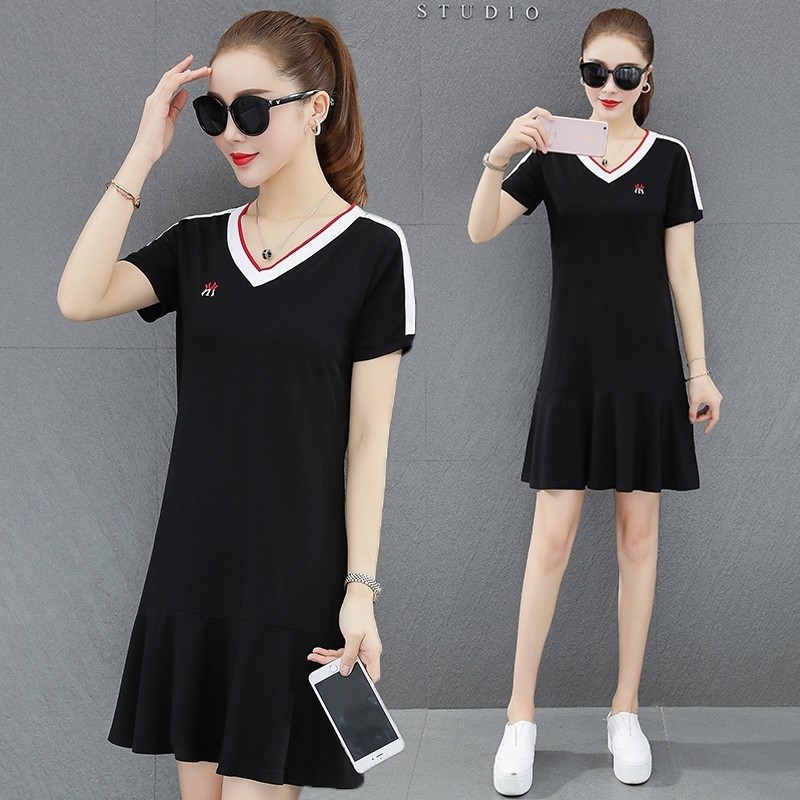 帕菲女装短袖卫衣中长款女装欧贝妮夏2020新款运动休闲宽松爱依服