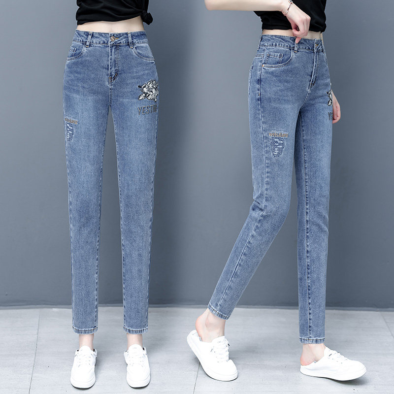以纯官方旗舰店直筒牛仔裤女2020秋新款高腰显瘦休闲哈伦裤老爹裤