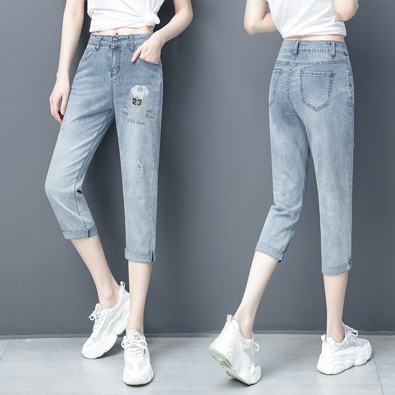 以纯官方旗舰店官网2020新款萝卜显瘦百搭高腰牛仔裤春夏裤子女